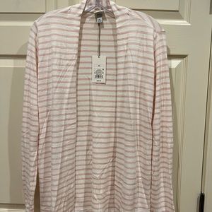 A New Day Pink and White Striped Cardigan XS